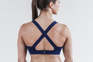 Nobull Pace Women's Sports Bras Grey Blue | Australia (EB7854)